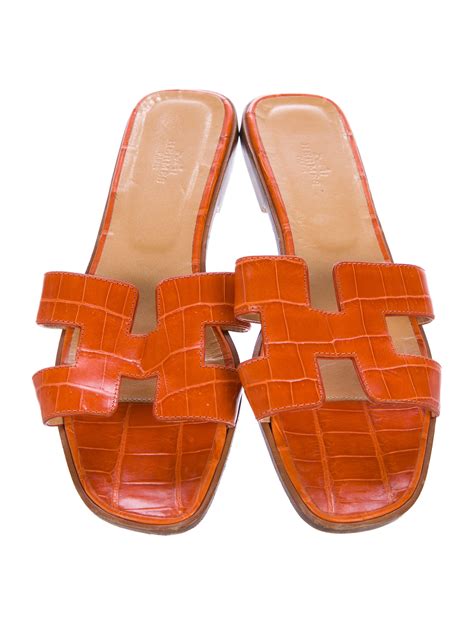 hermes orange crocodile sandals price|hermes slides for women.